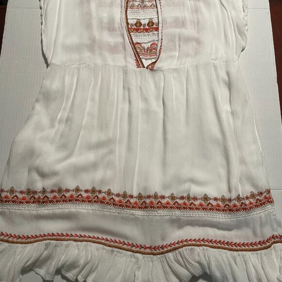 Free People Boho White Embroidered Dress - Picture 4 of 5